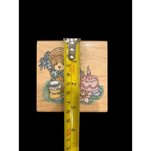 Stampendous Cherished Teddies Rubber Stamp Teddy Bear Birthday Cake, Celebration - Picture 5 of 5
